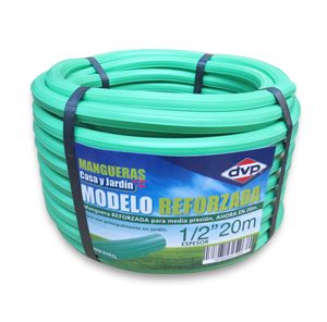 Manguera Jardin reforzada verde  1/2´ x 20 Mts DVP
