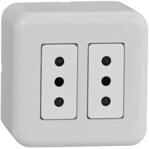 Enchufe doble 10A Sobrepuesto blanco Schneider