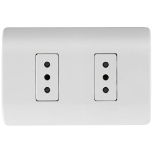 Enchufe doble 10A Genesis blanco Schneider