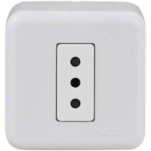 Enchufe simple 10A Sobrepuesto blanco Schneider