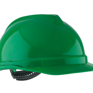 Casco con arnes plastico verde Lioi