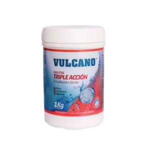 Cloro tabletas 1kg triple accion Vulcano