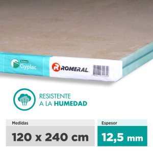 Yeso Cartón Resistente a la Humedad (RH)12.5mm Gyplac Romeral