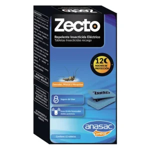 Insecticida tabletas (12un) recarga difusora  ZECTO Anasac