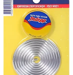 Soldadura estaño 1 mt 50% + Pasta 10 Gr para soldar INDEPP