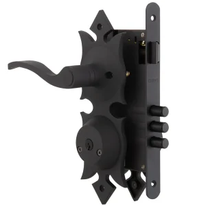 Cerradura embutida colonial medio acceso 206 negro Odis