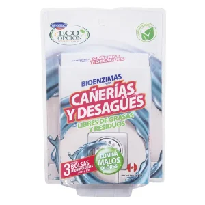 Bioenzimas cañería y desagües 3un 28gr c/u  Eco Opción Anasac