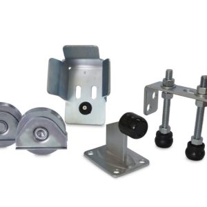 Kit porton 600Kg ruedas, guias,base,recibidor y tope Ducasse