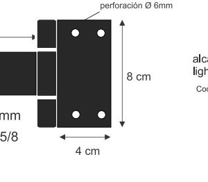 Alcayata light 4'' base rectangular  Blason