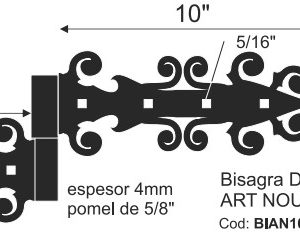Bisagra 10'' art nouveau doble  Blason