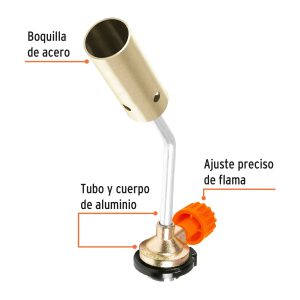 Soplete corto c/perilla ajuste flama Truper