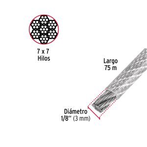 Cable acero forrado 1/8´´ (44219)  x metro Fiero
