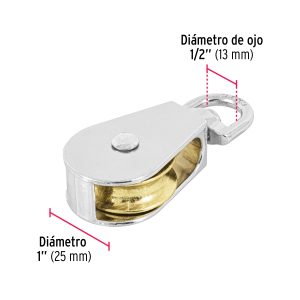 Polea acabado niquelado 1'' (44114) Fiero