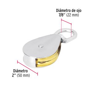 Polea acabado niquelado 2'' (44116) Fiero