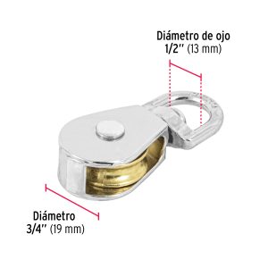 Polea acabado niquelado 3/4'' (44113) Fiero