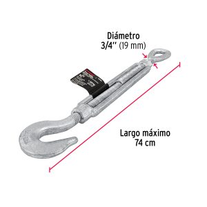 Tensor gancho argolla 3/4´´ 1300Kg (44069) Fiero