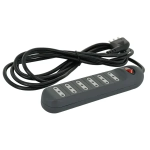 Alargador Multiple 6 Posiciones 2P+T 10A 3 Mts negro  Standford