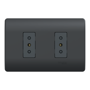 Enchufe doble 10A Genesis negro Schneider