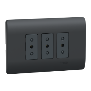 Enchufe triple 10A Genesis negro Schneider