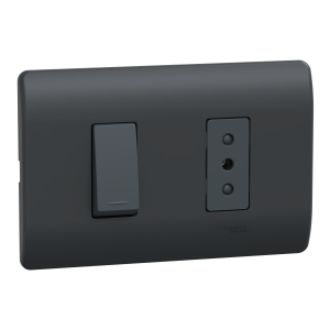 Enchufe  10A + interruptor 9/12 Genesis negro Schneider