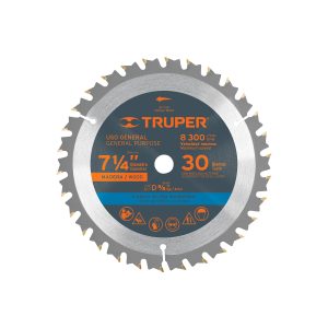 Disco sierra madera 7 1/4" 30 dientes eje 5/8" (18318) Truper